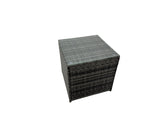 Fimous 7 Seater Outdoor Corner Sofa Height Adjustable Rising Lifting Table Set Garden Rattan Furniture Set with Big Stool Dark Grey