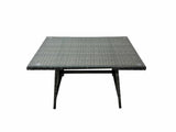 Fimous Rattan garden furniture Patio Furniture Sets with Dining Table Big Stool Dark Grey Mixed