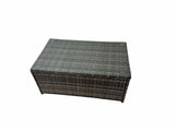 Fimous Outdoor Sofa Oblong Coffee Table Set Rattan Garden Furniture Set with Chair Side Table Dark Grey Mixed
