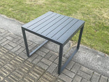 Fimous Aluminium 10 Seater Outdoor Garden Furniture Set Patio Lounge Sofa with Square Coffee Table Side Table Big Footstool Conservatory Set Dark Grey