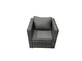 Fimous Garden Rattan Outdoor Furniture Set 10 Seater Patio Corner Sofa Oblong Coffee Table with 3 Stool Side Table Dark Grey
