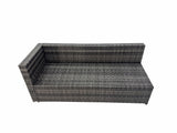 Fimous Patio Sofa Oblong Coffee Table Set Rattan Garden Furniture Set with 3 Stools Chair Dark Grey Mixed