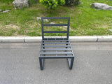 Fimous Aluminum Outdoor Garden Furniture Armless Sofa Chair With Seat And Back Cushion Dark Grey