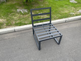 Fimous Aluminum Outdoor Garden Furniture Armless Sofa Chair With Seat And Back Cushion Dark Grey