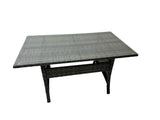 Fimous 8 Seat Outdoor Wicker PE Rattan Garden Furniture Set Dining Table Sofa Set with 4 Stools 2 Side Tables Dark Grey Mixed