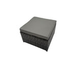 Fimous 8 Seat Outdoor Wicker PE Rattan Garden Furniture Set Dining Table Sofa Sets with 3 Stools Side Table Dark Grey Mixed