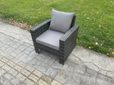 Fimous High Back Rattan Outdoor Garden Furniture Single Sofa Arm Chair Patio Furniture With Thick Seat And Back Cushion