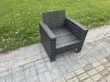 Fimous High Back Rattan Outdoor Garden Furniture Single Sofa Arm Chair Patio Furniture With Thick Seat And Back Cushion