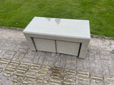 Fimous Wicker Rattan Garden Furniture Sofa Sets Outdoor Patio Coffee Table With Stools light grey