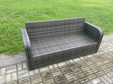 Fimous High Back 3 Seater Rattan Sofa Patio Outdoor Garden Furniture With Cushion