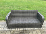 Fimous High Back 3 Seater Rattan Sofa Patio Outdoor Garden Furniture With Cushion