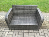 Fimous 2 Seater Curved Arm Rattan Love Sofa Patio Outdoor Garden Furniture With Cushion