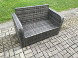 Fimous 2 Seater Curved Arm Rattan Love Sofa Patio Outdoor Garden Furniture With Cushion