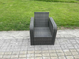 Fimous Single Reclining Rattan Arm Chair Adjustable Sofa Patio Outdoor Garden Furniture With Cushion