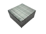 Fimous Rattan Garden Furniture Dining Set 8 seater Patio Coffee Table Sofa Set with 2 Side Tables Big Stool Dark Grey Mixed