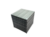 Fimous Outdoor Rattan Garden Furniture Set 8 Seater Patio Lounge Sofa Set with Square Coffee Table 2 Side Table 2 Small Footstools Dark Grey Mixed