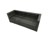 Fimous 7 seater Outdoor PE Rattan Sofa Set with Dining Table Patio Garden Furniture Sets with Chair Side Table Dark Grey Mixed