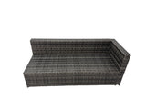 Fimous Outdoor PE Rattan Sofa Set with Dining Table Patio Garden Furniture Sets with Side Table Dark Grey Mixed