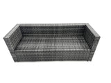 Fimous Outdoor Rattan Garden Furniture Set 11 Seater Patio Lounge Sofa Set with Square Coffee Table 2 Big Footstools Dark Grey Mixed