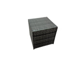 Fimous Outdoor PE Rattan Sofa Set with Dining Table Patio Garden Furniture Sets with Side Table Dark Grey Mixed