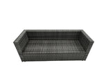Fimous Rattan Garden Furniture Firepit Dining Set 13 Seater Lounge Sofa Table Set with 4 Footstools