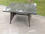 Fimous Outdoor Rattan Garden Furniture Set Corner Sofa Dining table With 2 PC Footstools