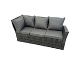 Fimous Rattan Garden Furniture Set Outdoor 11 Seater Patio Dining Corner Sofa Sets with Dining Table Chair Dark Grey Mixed