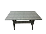 Fimous 9 Seat Rattan High Back Corner Sofa Set Patio Dining Table Set with 2 Big Stools Chair Dark Grey Mixed