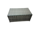 Fimous 9 Seat Rattan High Back Corner Sofa Set Patio Coffee Table Set with 2 Big Stools Dark Grey Mixed