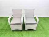 Fimous Outdoor Rattan Garden Furniture Set Patio 4 Chairs Plus Rectangular Dining Table Sets Light Grey Mixed