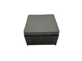 Fimous 9 Seat Rattan Garden Furniture Corner Sofa Set Outdoor Adjustable Lifting Dining or Coffee Table Set with 2 Big Footstools Dark Grey Mixed