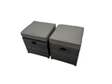 Fimous 10 Seat Rattan Garden Furniture Corner Sofa Set Outdoor Adjustable Lifting Dining or Coffee Table Set with 2 Small Footstools Dark Grey Mixed