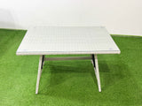 Fimous Outdoor Rattan Garden Furniture Set Patio 6 Chairs Plus Rectangular Dining Table Sets Light Grey Mixed