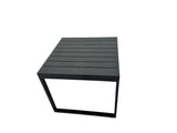Fimous 4 Seat Outdoor Garden Furniture Set Aluminium Lounge 3 Seat Sofa Gas Fire Pit Table Sets with Chair Side Table Dark Grey