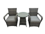 Fimous Rattan Garden Furniture Dining Set Table And Chairs Wicker Patio Outdoor 2 chairs plus small round table