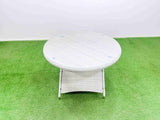 Fimous Wicker PE Rattan Garden Furniture Set Patio Outdoor 4 Chairs Plus Medium Round Table Set Light Grey Mixed