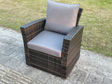 Fimous High Back Rattan Arm Chair Patio Outdoor Garden Furniture With Cushion