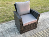 Fimous High Back Rattan Arm Chair Patio Outdoor Garden Furniture With Cushion