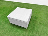 Fimous Outdoor Garden Furniture Set PE Rattan Lounge Sofa Set with Coffee Table 3 Seater Sofa 4 Footstools Light Grey