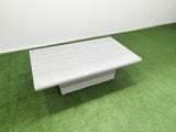 Fimous 7 Seat Rattan Garden Furniture Corner Sofa Set Outdoor Adjustable Lifting Dining or Coffee Table Set with Armchair Light Grey