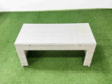 Fimous Rattan Garden Furniture Set 7 Pieces Outdoor Garden Sofa Oblong Coffee Table Set with 2 Chairs Light Grey Mixed