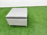 Fimous 6 Pieces Outdoor PE Rattan Sofa Set Patio Garden Furniture Sets with Cushions 2 Side Tables Big Stool Light Grey