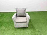 Fimous Garden Outdoor PE Rattan Furniture Set 8 Seater Rattan Garden Sofa Set with 2 Light Grey Mixed