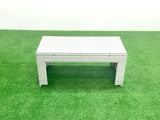 Fimous Outdoor Garden Furniture Rattan Sofa Set with 2 Armchairs Oblong Coffee Table 2 Small Footstools Side Table Light Grey Mixed