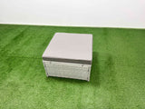 Fimous Outdoor Garden Furniture Sets 7 Seater Wicker Rattan Corner Sofa Sets with Rectangular Dining Table Lounge Sofa Big Footstool Light Grey