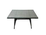 Fimous 10 Seat Poly Rattan Outdoor Patio Oblong Dining Table Corner Sofa Set with 3 Stool Chair for Garden Backyard Dark Grey Mixed