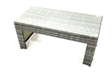 Fimous Rattan Garden Furniture Sofa Set with Coffee table Armchair Big Footstool Dark Grey Mixed