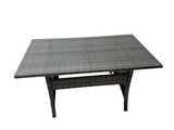 Fimous Rattan Garden Furniture Set Outdoor 7 Seater Patio Dining Corner Sofa Sets with Dining Table Chair Dark Grey Mixed