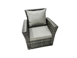 Fimous 12 Seat Poly Rattan Outdoor Patio Coffee Table Corner Sofa Set with 4 Stools 2 Chairs for Garden Backyard Dark Grey Mixed