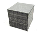Fimous Garden Outdoor Rattan Furniture Set with Sofa Coffee table 2 Small Footstools 2 Side Tables Dark Grey Mixed